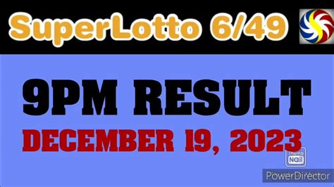 6/49 dec 19 2023|Super Lotto 6/49 Results for December 19, 2023 .